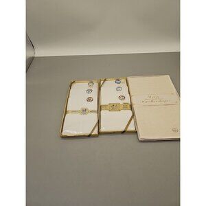 Vintage NOS Springmaid 3 Men's Monogrammed Handkerchiefs Goldenweve "E" "G" X 7